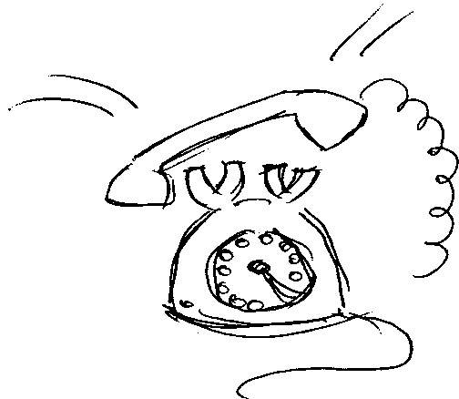gezeichnetes Telefon, Zeichnung von Pamela Fremerey, MA